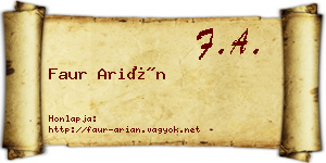 Faur Arián névjegykártya